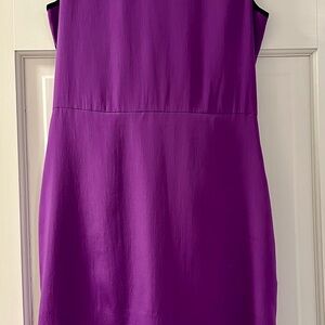 Elegant Purple Mini Sheath Dress with Scoop Neck